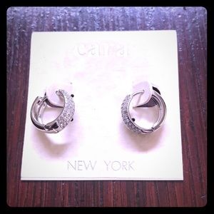 Small pavè crystal hoops